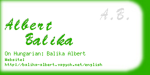 albert balika business card